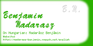 benjamin madarasz business card